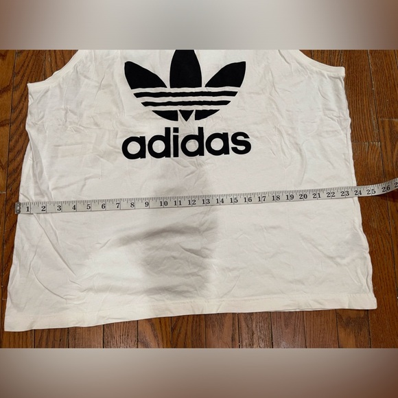 Adidas White Sleeveless Top with Black Trefoil - Picture 6 of 10